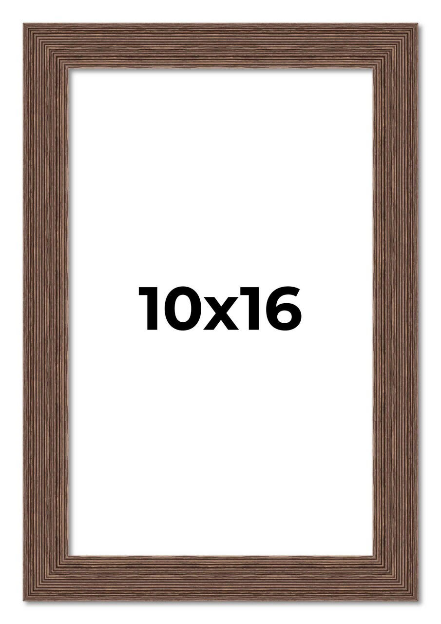 10x16 Wide Barnwood Picture Frame with UV-Resistant Acrylic & Acid Free Backing, Available in 6 Paint Finishes - Grey, Brown, White, and Black